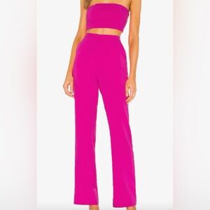 NBD Vibrant Pink Strapless Jumpsuit